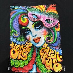 2014 Official Andrea Mistretta Mardi Gras Tee T Shirt Size M Black